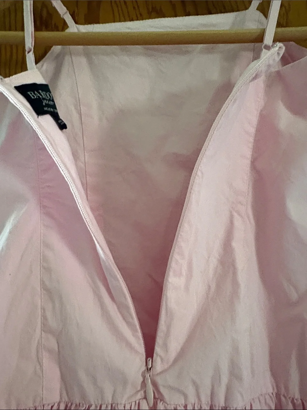 BARDOT Junior, Size 7, Girls Soft Pink Spaghetti-Strap Bubble Hem Dress